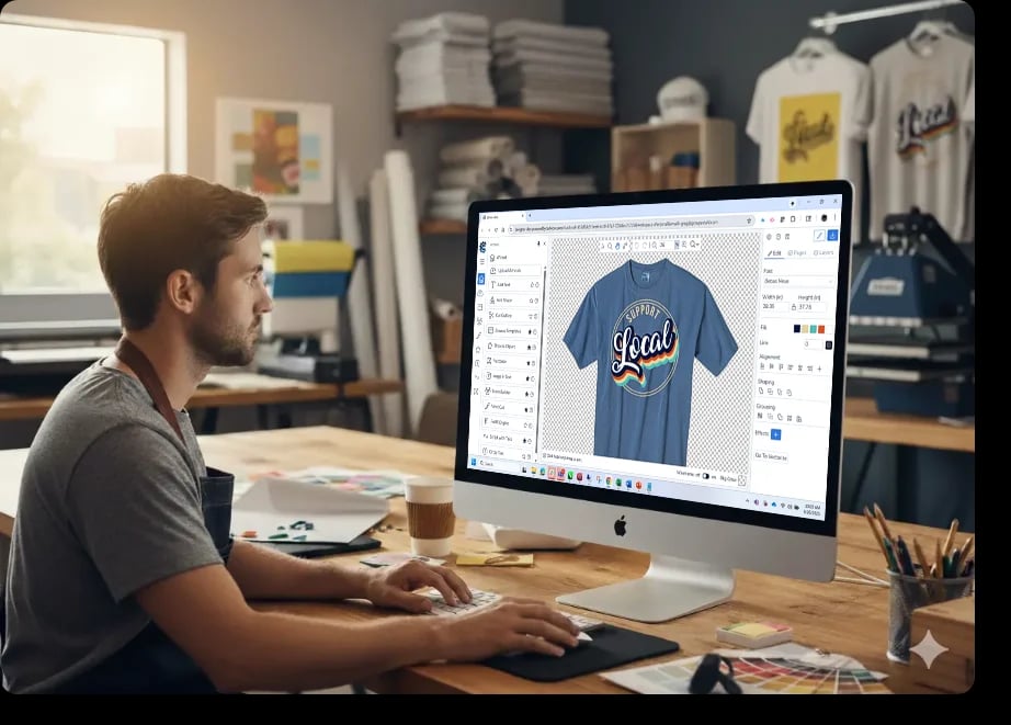 User creating designs with Cadworxlive designer interface